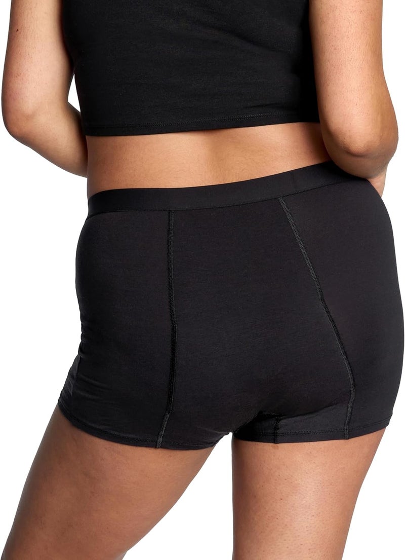 THINX Ultra-Soft Period Underwear, Overnight Boy-Shorts Leakproof, Holds Up to 12 Regular Tampons*, Period Underwear for Women, Reusable & Controls Odor, Black, 1X - Image 3